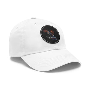 Mic Drop Present Dad Hat with Leather Patch (Round)