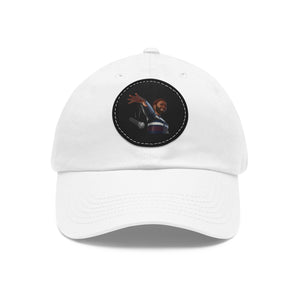 Mic Drop Present Dad Hat with Leather Patch (Round)